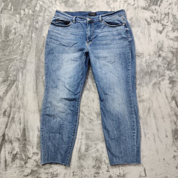 Judy Blue Denim - Judy Blue Jeans Womens 20W Blue High Rise Slim Fit Curvy Stretch Ankle Raw Hem
